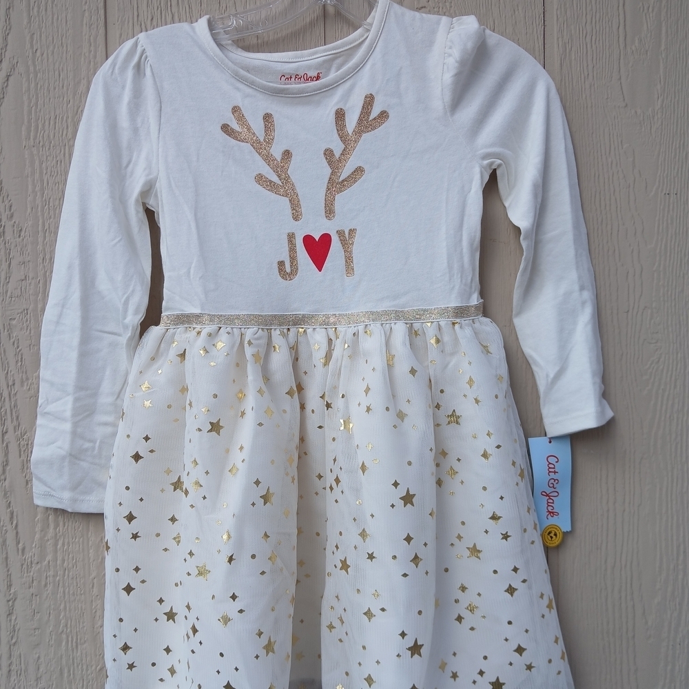 White and Gold Joy Dress - Picture 10 of 12